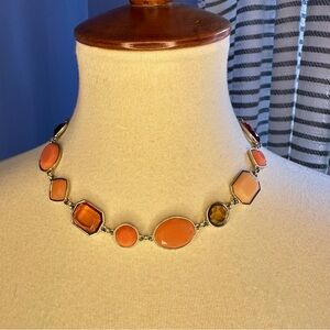🧡 1990s Vintage Trifari Apricot Crush Orange Choker Necklace 16–18”